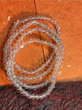 Iridescent Faceted Beaded Stretch Bracelet Stack o6 4